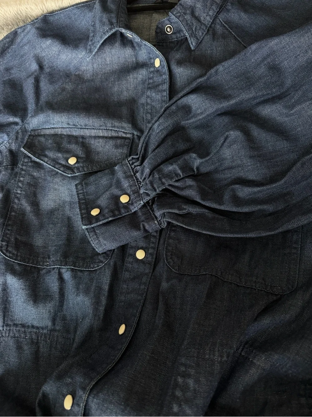 Banana Republic belted denim midi dress